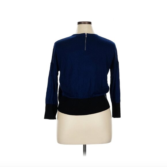 ROLAND MOURET x BANANA REPUBLIC colorblock knit sweater in navy and black sz XL - Picture 3 of 5